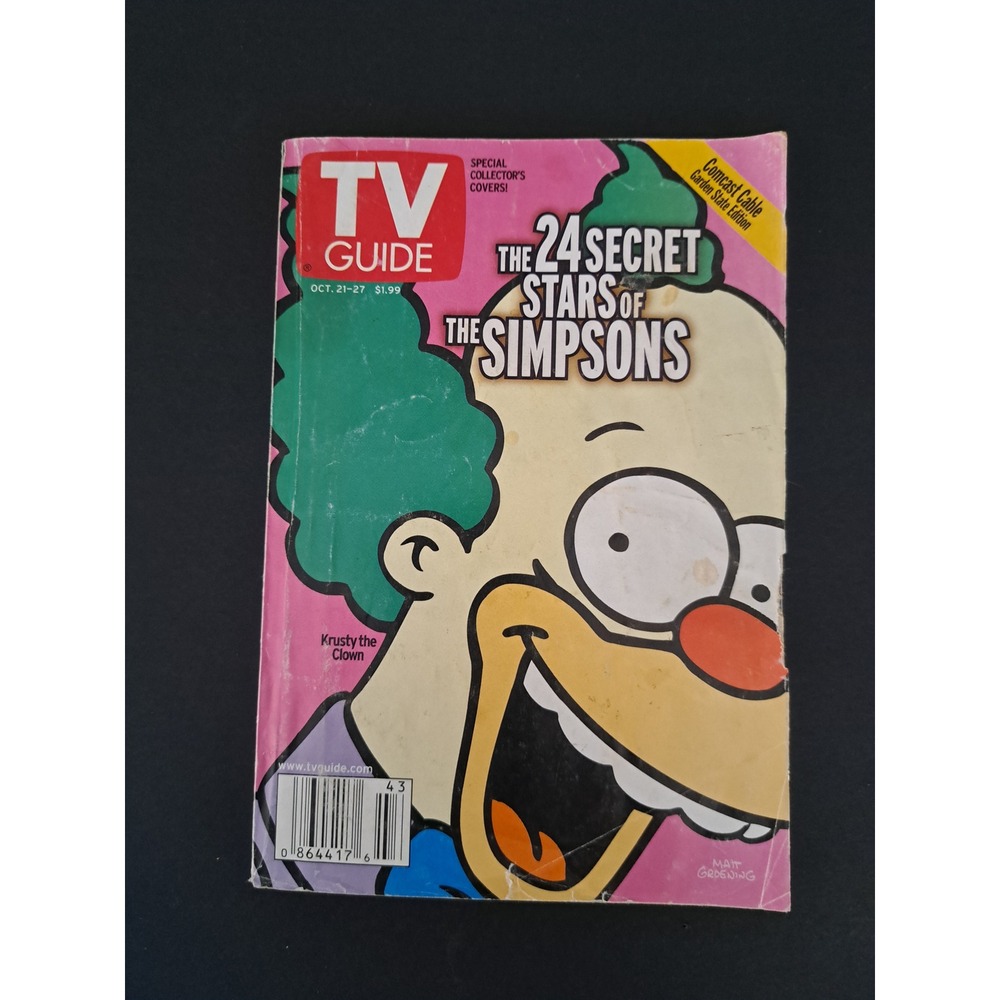Vintage TV Guide Oct 21-27 2000 The Simpsons Krusty the Clown Collector Cover